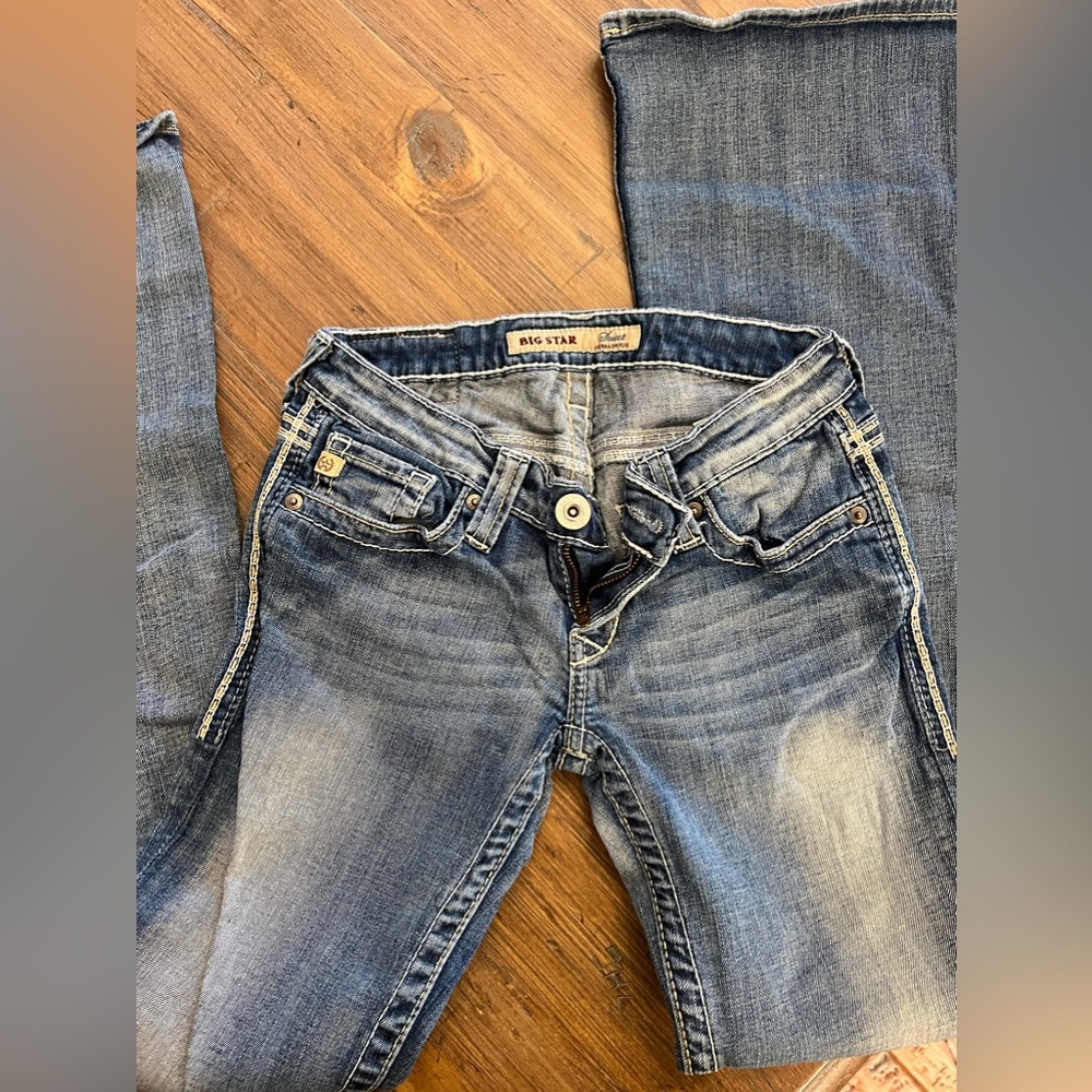 Women’s Boot Cut Jeans - Light Blue Wash - Picture 2 of 6